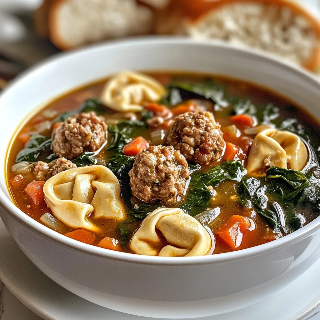 Slow Cooker Italian Wedding Soup Recipe | Spinach, Meatball &amp; Tortellini Delight
