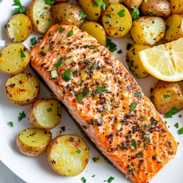 Slow Cooker Lemon-Garlic Salmon with Baby Potatoes Recipe – Easy & Flavorful Meal