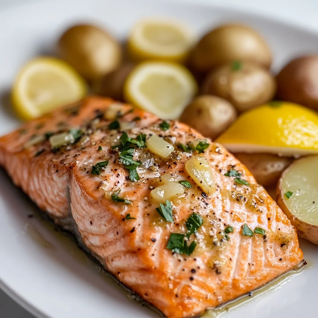 Slow Cooker Lemon-Garlic Salmon with Baby Potatoes Recipe – Easy &amp; Flavorful Meal