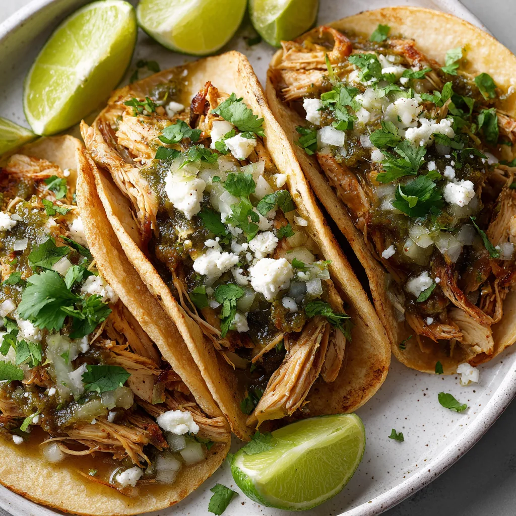 Slow Cooker Salsa Verde Chicken Tacos