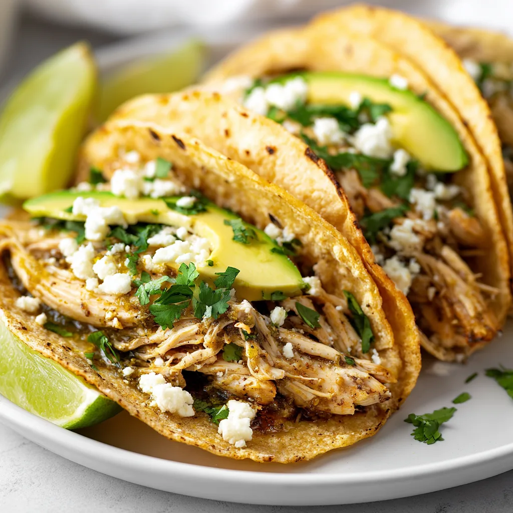 Slow Cooker Salsa Verde Chicken Tacos | Easy &amp; Flavorful Recipe