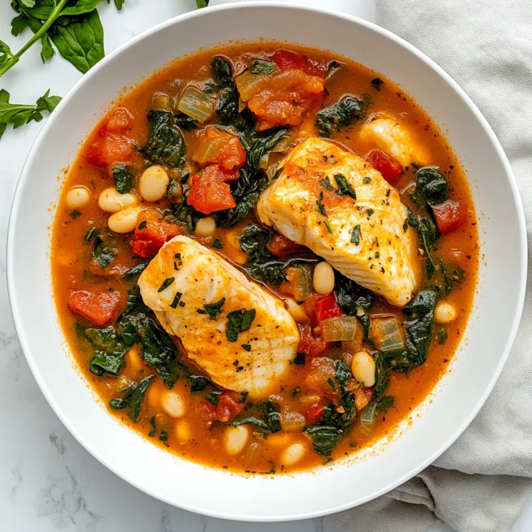 Slow Cooker Tuscan Fish Stew with Tomatoes, Spinach & White Beans – Easy Healthy Recipe