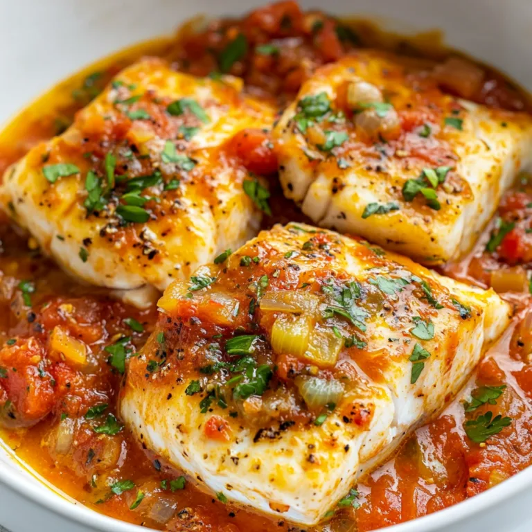 Slow Cooker White Fish in Tomato Garlic Sauce Recipe | Easy &amp; Flavorful Meal