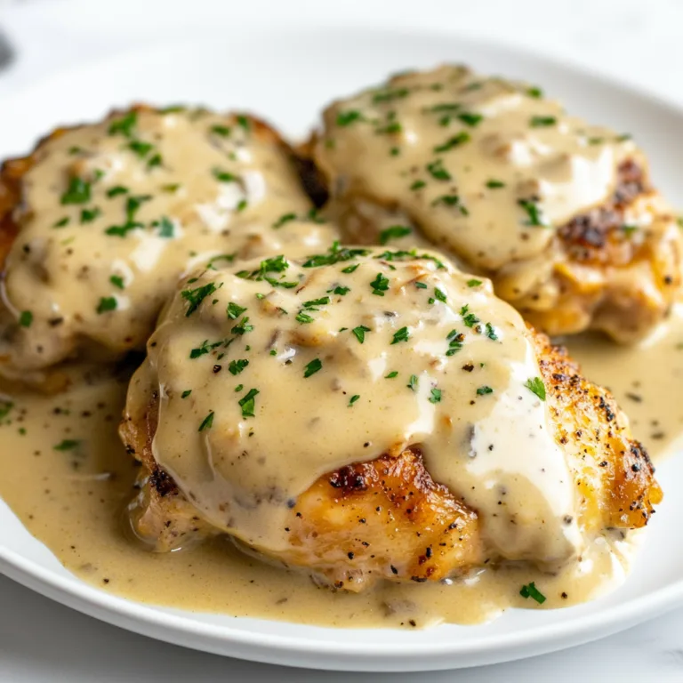 Smothered Chicken Thighs with Creamy Gravy Recipe | Easy Comfort Food