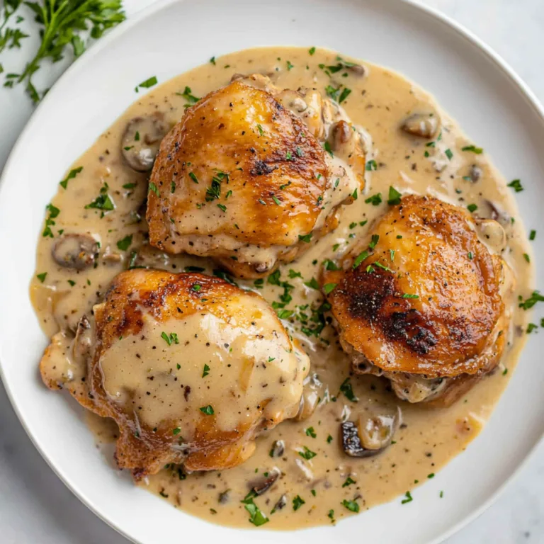Smothered Chicken Thighs with Creamy Gravy Recipe | Easy Comfort Food