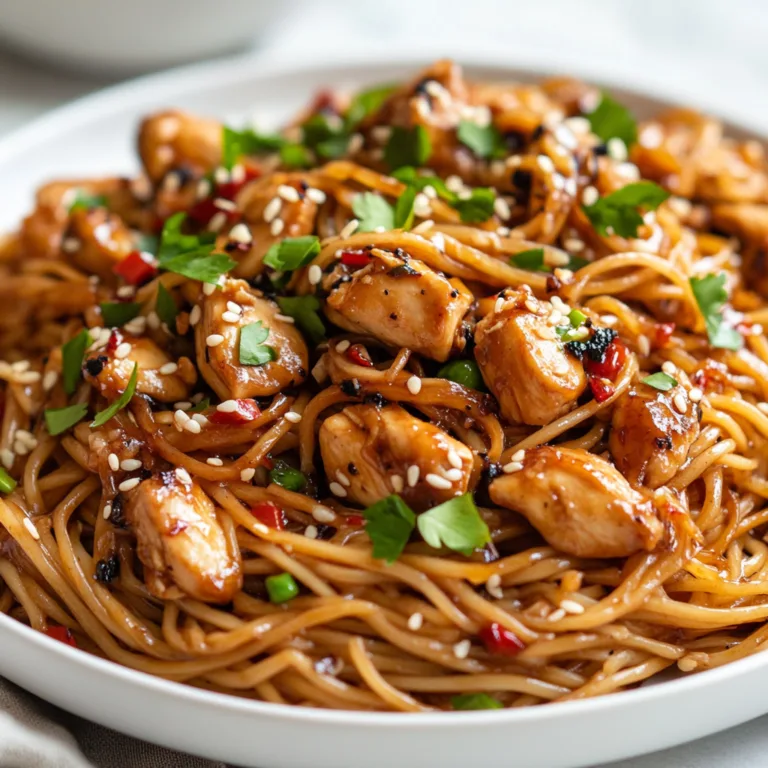 Sticky Garlic Chicken Noodles Recipe | Easy &amp; Flavorful Dinner Idea