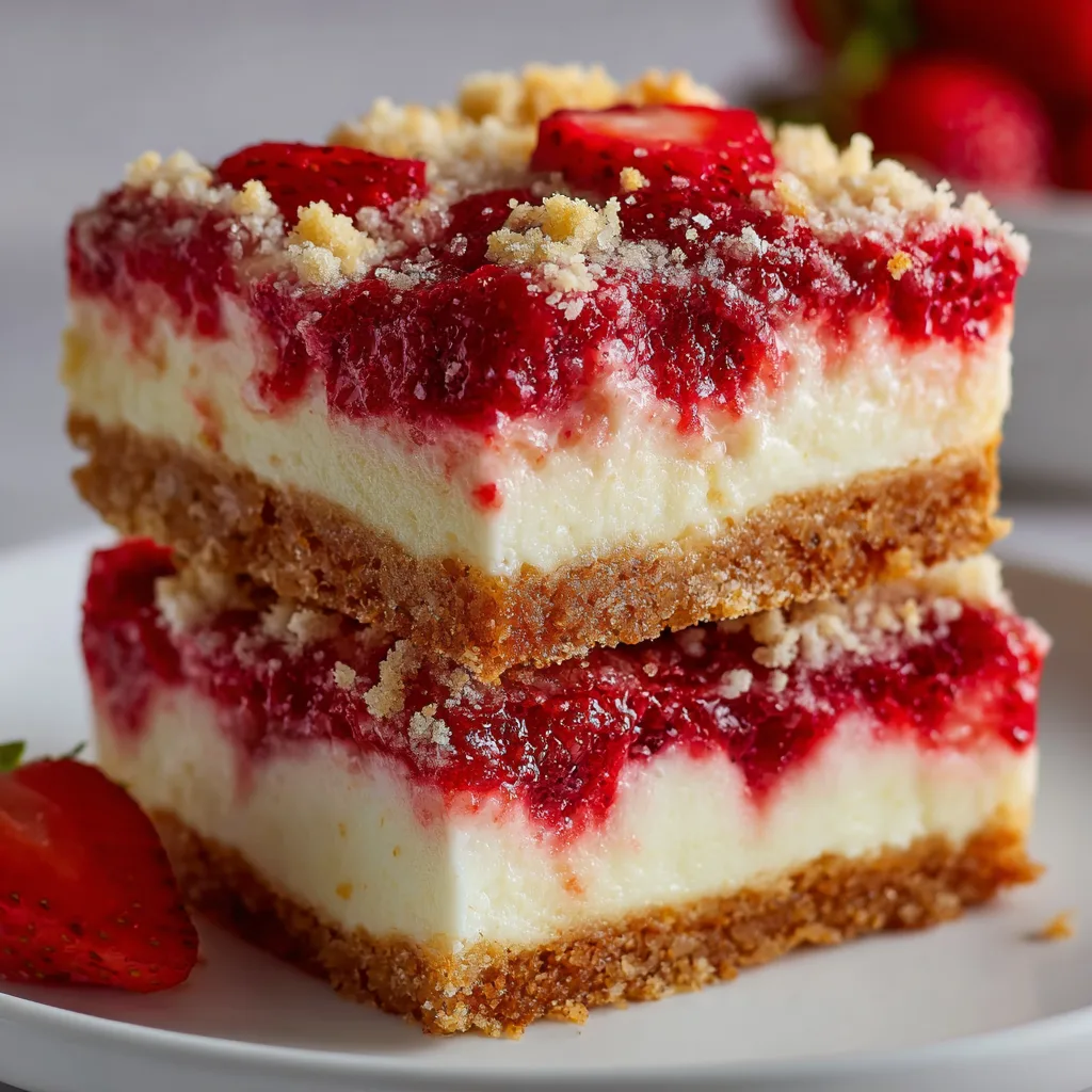 Delicious Strawberry Shortcake Cheesecake Bars Recipe | Easy &amp; Creamy Dessert