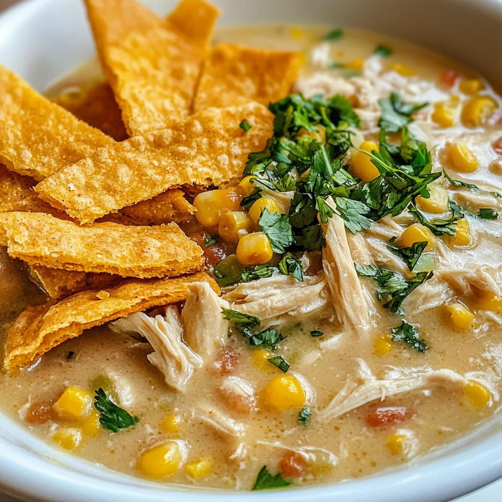 Easy White Chicken Chili Recipe with Crispy Tortilla Strips | Perfect Comfort Food