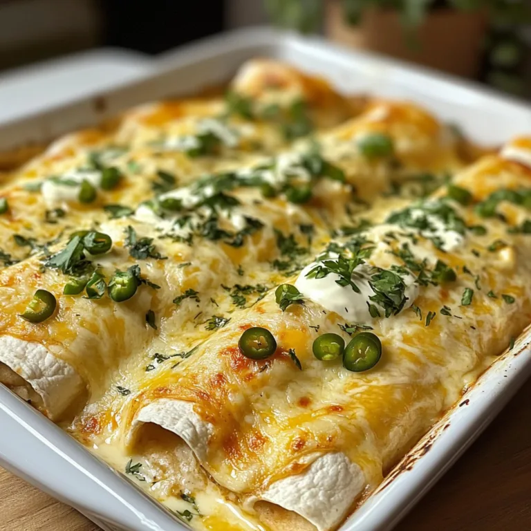 White Chicken Enchiladas with Creamy Sour Cream Sauce & Green Chiles