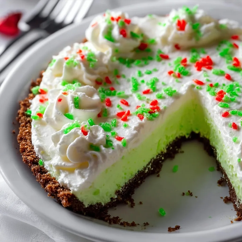 No-Bake Grinch Pie Recipe | Easy &amp; Festive Green Holiday Dessert