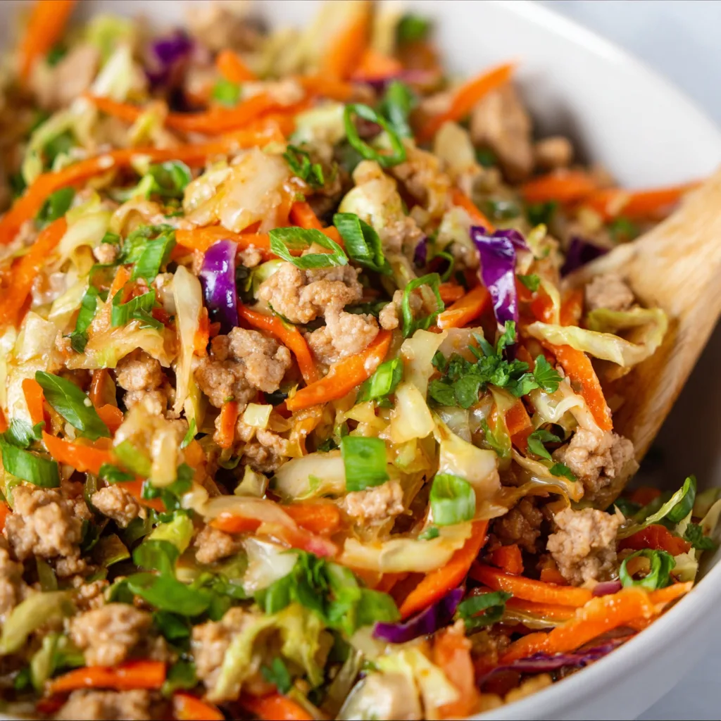 Quick &amp; Easy 20-Minute One-Pan Turkey Egg Roll Recipe | Healthy Dinner Idea