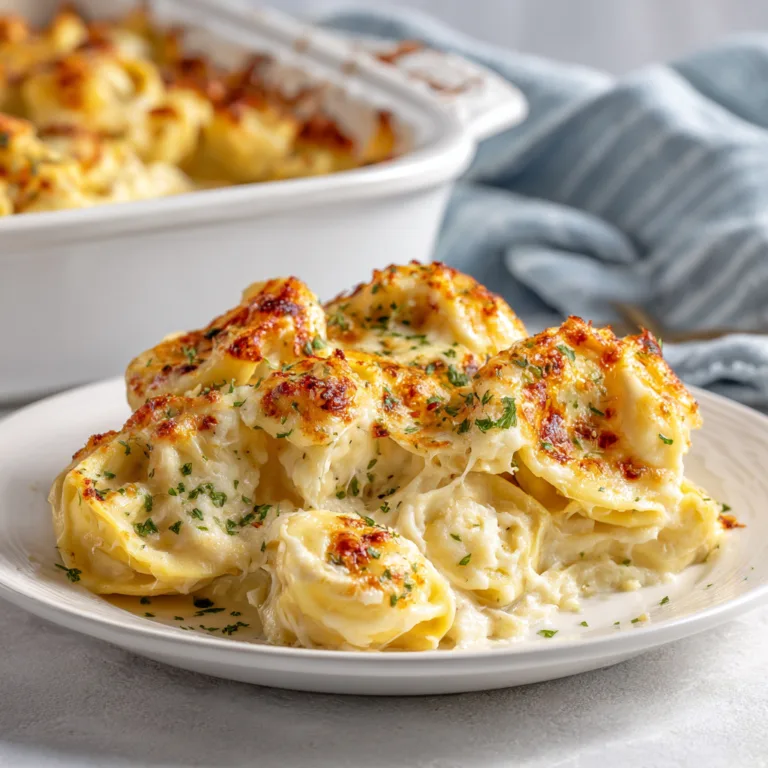 Delicious Alfredo Tortellini Bake Recipe | Creamy & Easy Pasta Casserole