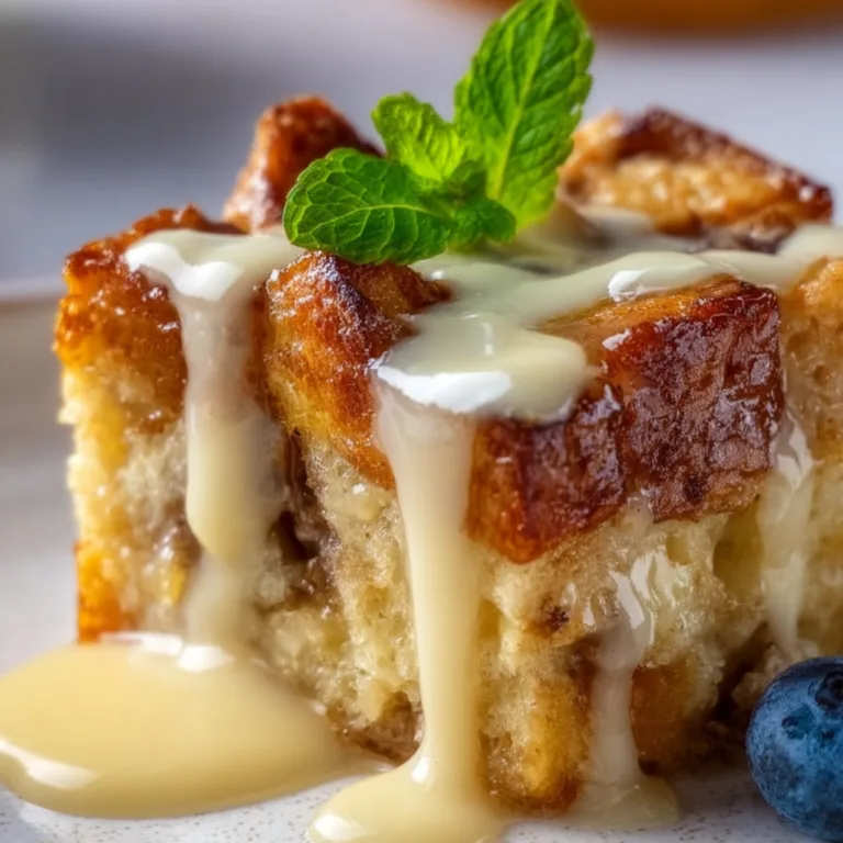 Delicious Bread Pudding with Creamy Vanilla Sauce Recipe | Easy & Homemade