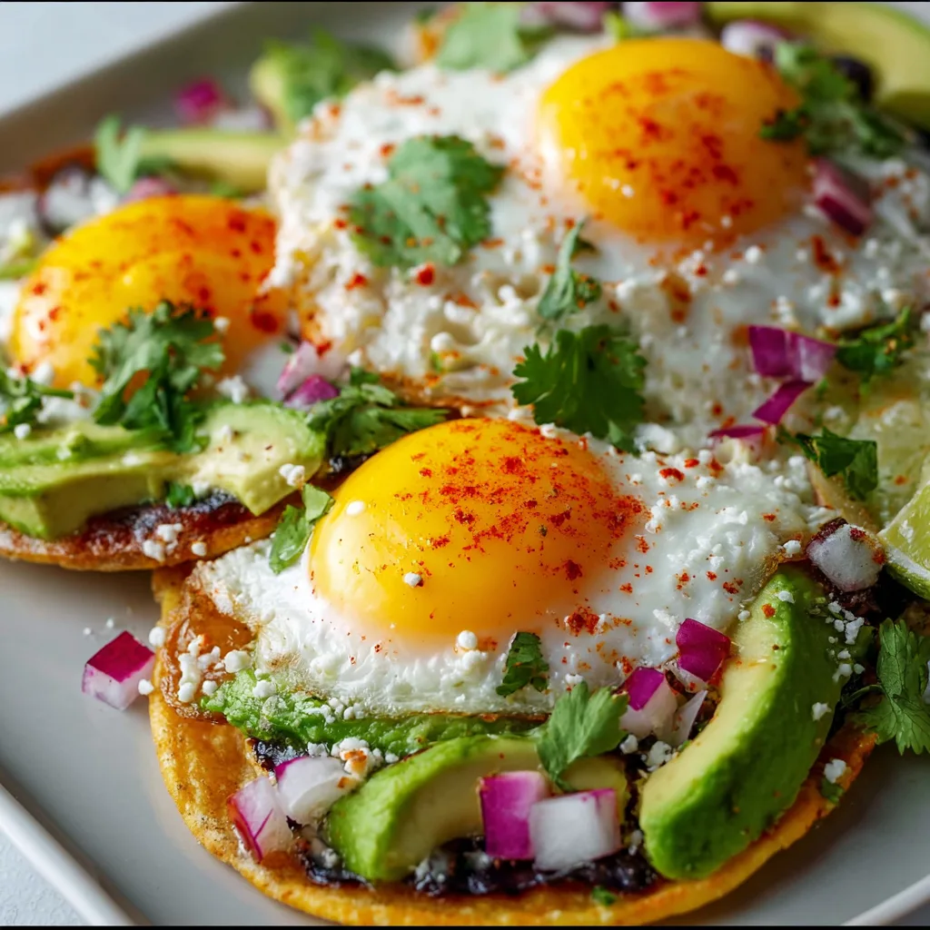 Delicious Breakfast Tostadas with Eggs and Avocado Recipe | Easy &amp; Healthy