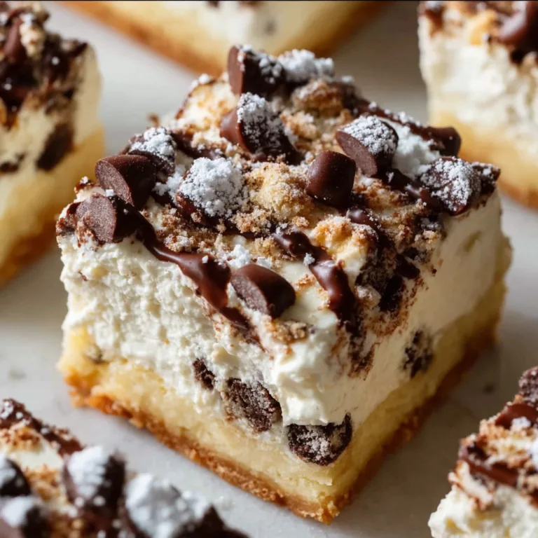 Delicious Cannoli Cheesecake Bars Recipe | Creamy & Easy Dessert