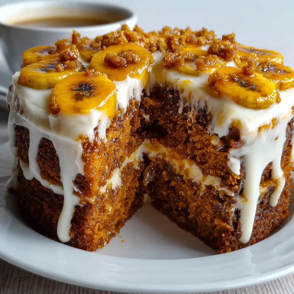 Caramelized Banana Carrot Cake with Moist Spiced Crumb – Deliciously Soft &amp; Flavorful