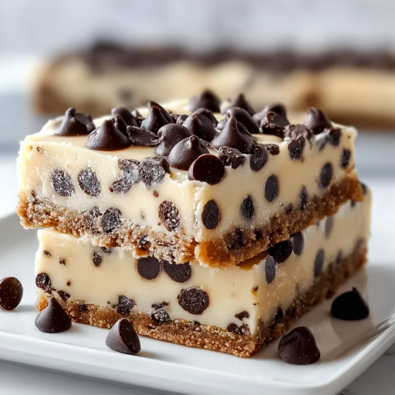 Delicious Cheesecake Bars with Chocolate Chips Recipe | Easy & Creamy Dessert