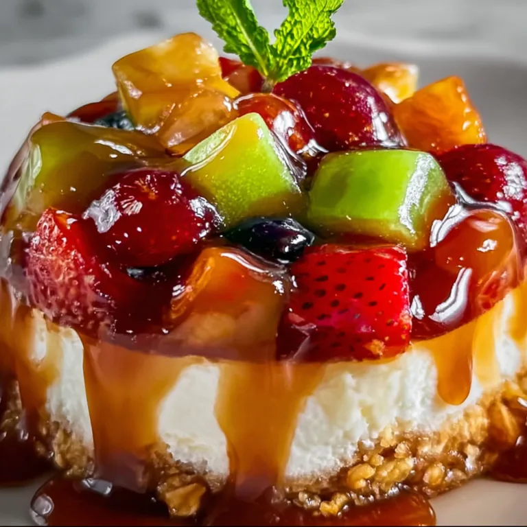Delicious Cheesecake Fruit Salad with Caramel Drizzle | Easy Dessert Recipe