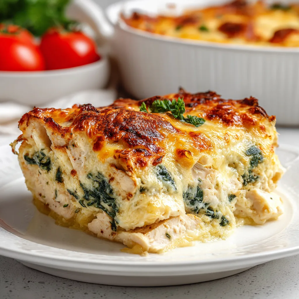 Cheesy Chicken and Spinach Casserole
