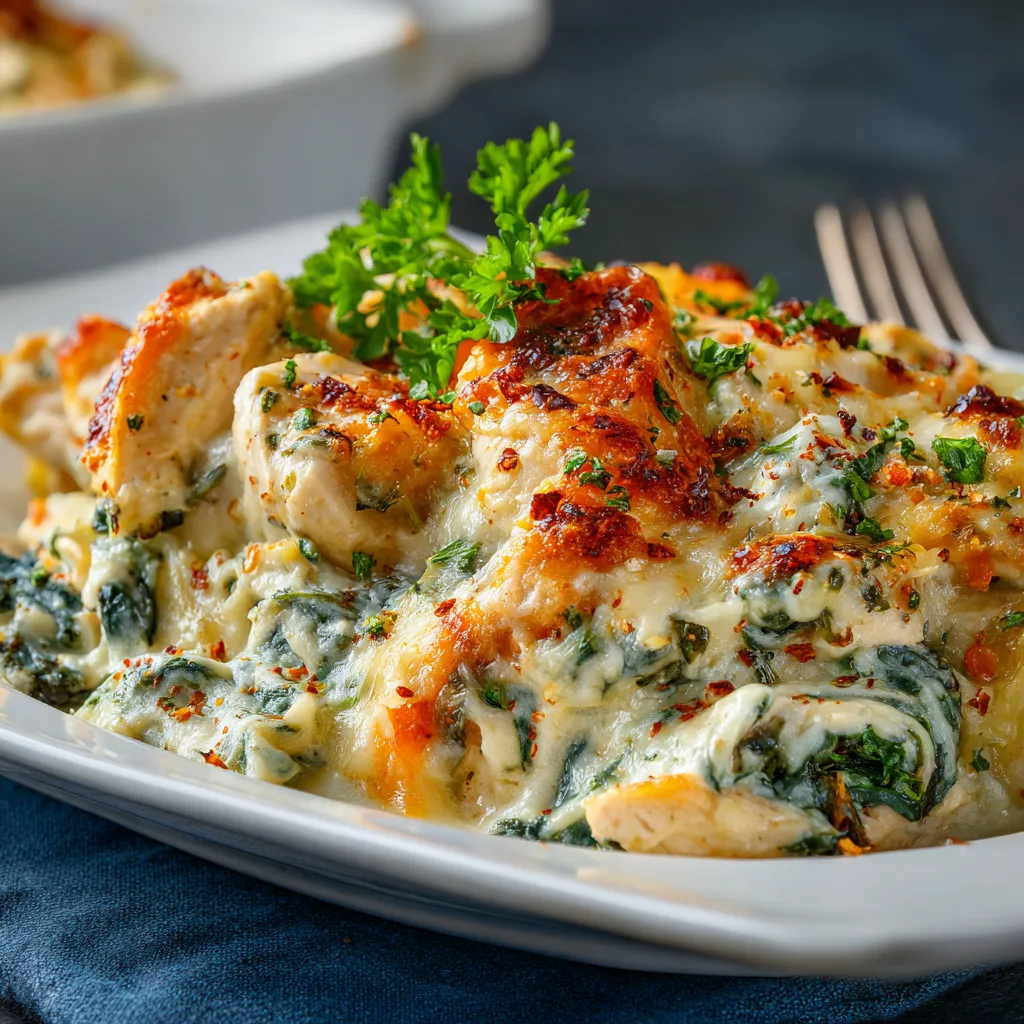 Delicious Cheesy Chicken and Spinach Casserole Recipe – Easy &amp; Healthy Meal