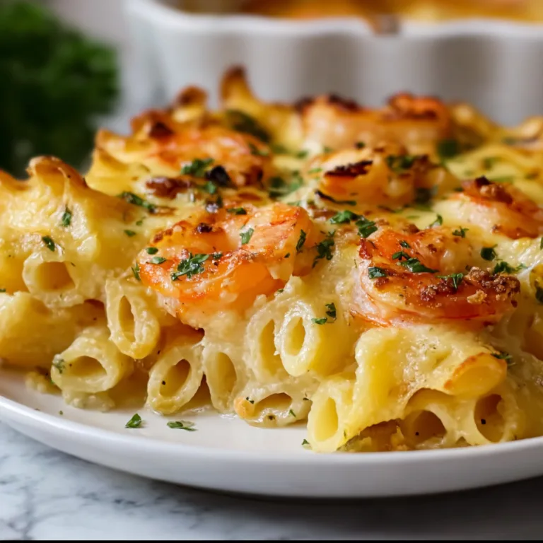 Cheesy Shrimp Scampi Pasta Bake Recipe | Easy & Delicious Seafood Pasta Casserole