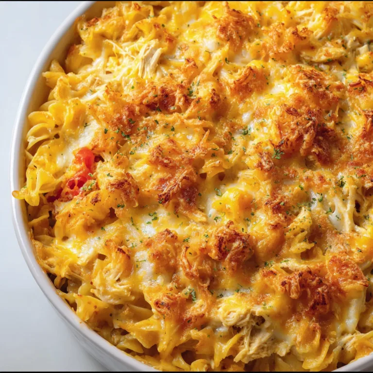 Easy Chicken Cheddar Noodle Bake Recipe | Creamy & Delicious Casserole