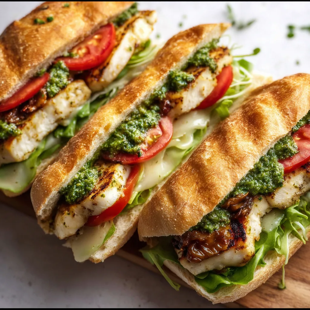 Delicious Chicken Pesto Sandwiches Recipe | Easy &amp; Fresh Meal Idea