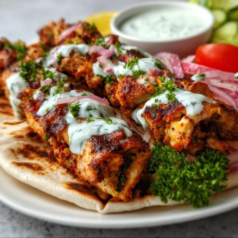 Delicious Chicken Shawarma with Creamy Yogurt Sauce Recipe | Easy & Flavorful