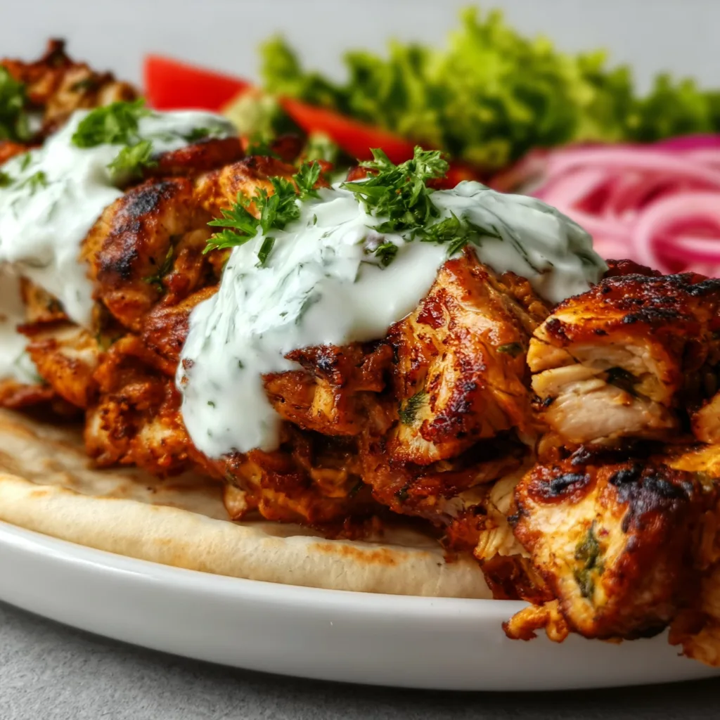 Delicious Chicken Shawarma with Creamy Yogurt Sauce Recipe | Easy &amp; Flavorful