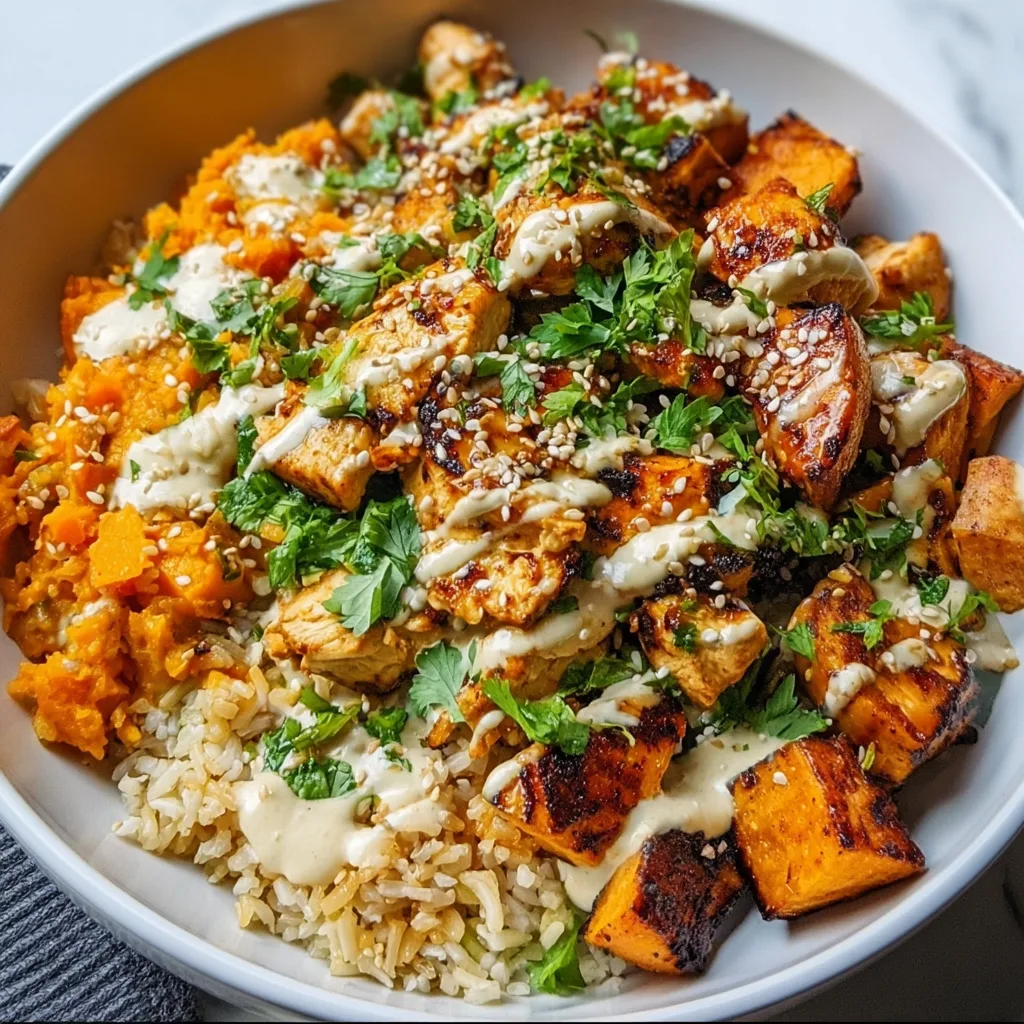 Chicken and Sweet Potato Rice Bowl