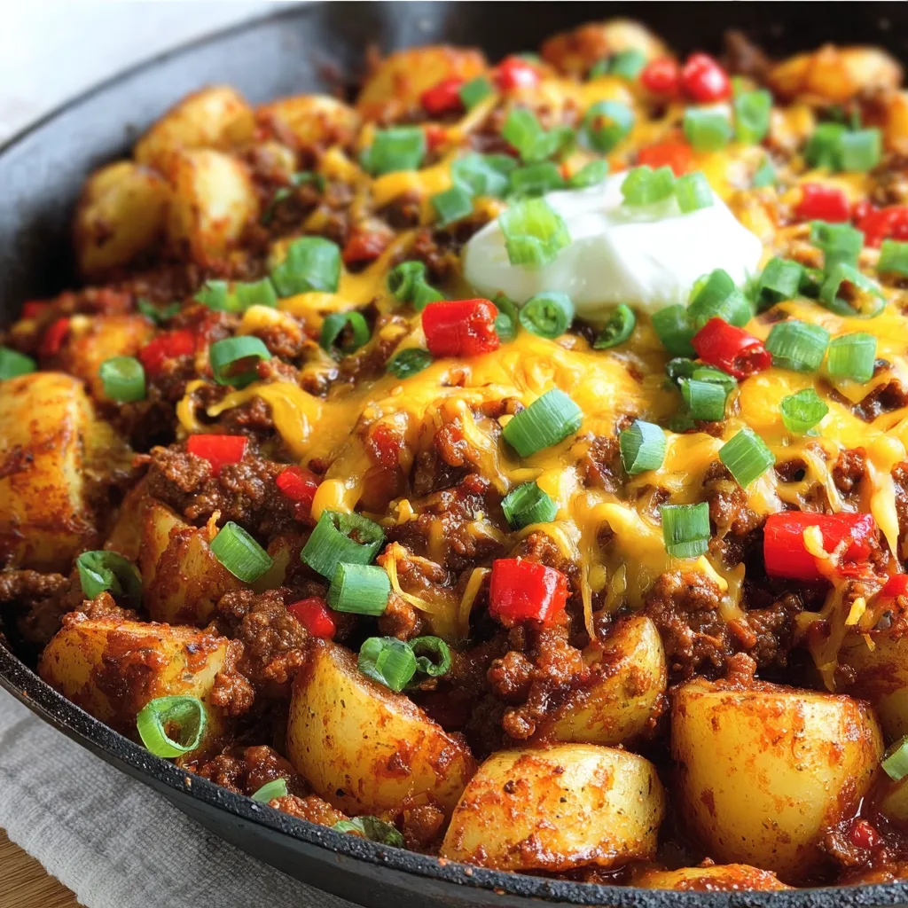 Easy Chili Cheese Potato Skillet Recipe | Quick &amp; Delicious Comfort Food