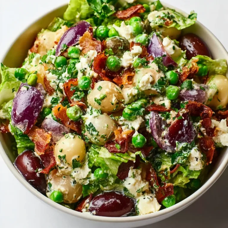 Classic Divorce Salad Recipe | Crisp Lettuce, Bacon, Peas & Creamy Dressing
