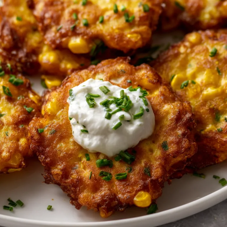 Delicious Corn Fritters with Creamy Whipped Feta Recipe | Easy & Flavorful Snack