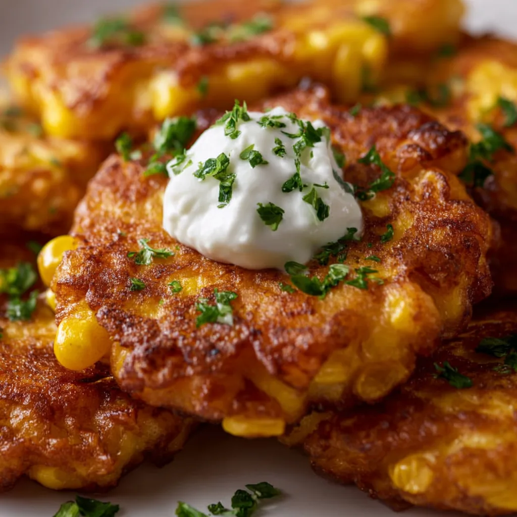 Delicious Corn Fritters with Creamy Whipped Feta Recipe | Easy &amp; Flavorful Snack