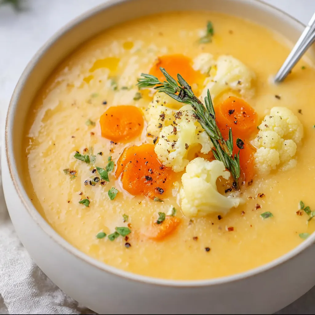 Creamy Cauliflower Carrot Soup Recipe | Healthy &amp; Delicious Comfort Food