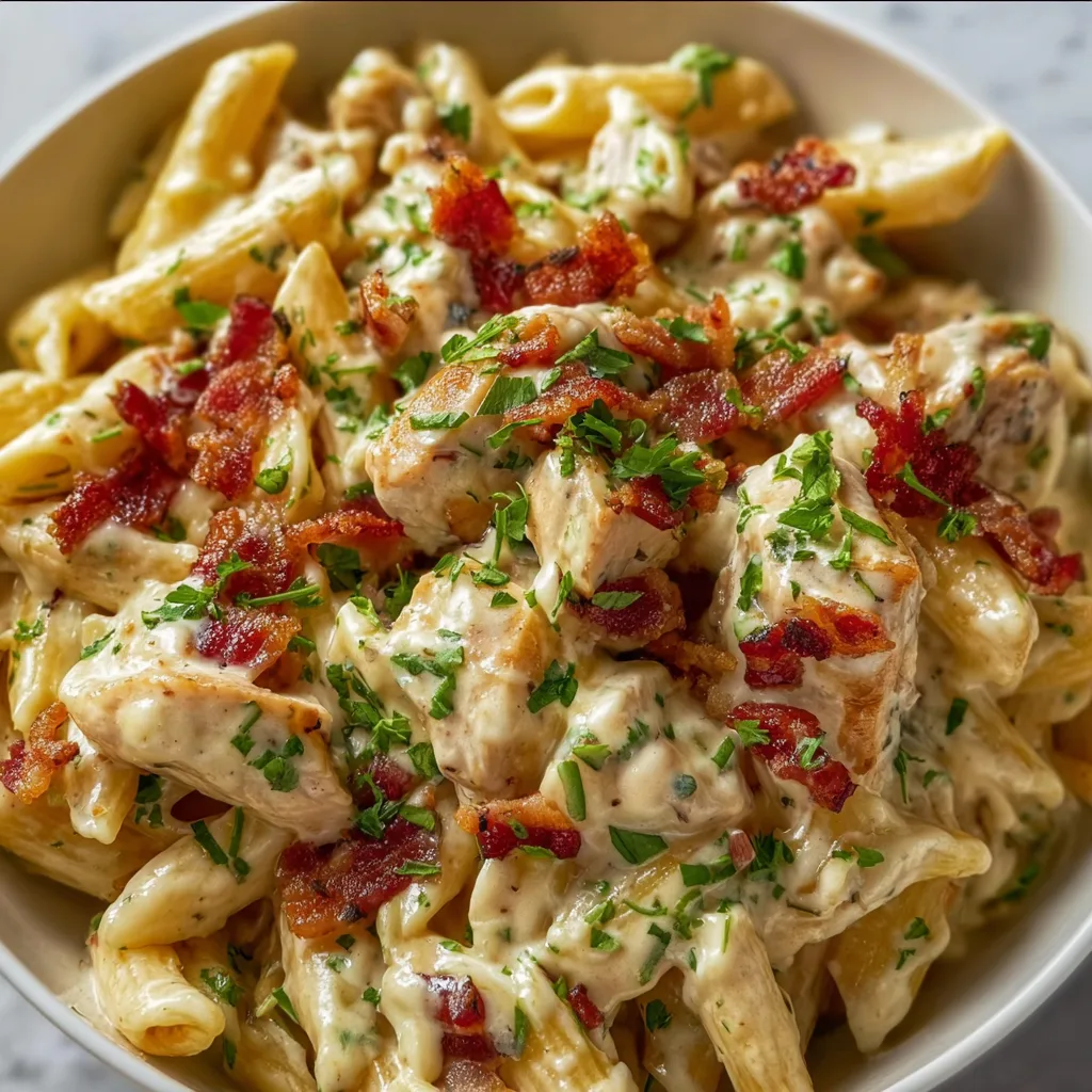Creamy Chicken Bacon Ranch Pasta