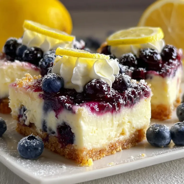 Creamy Lemon Blueberry Cheesecake Bars Recipe – Easy & Delicious Dessert