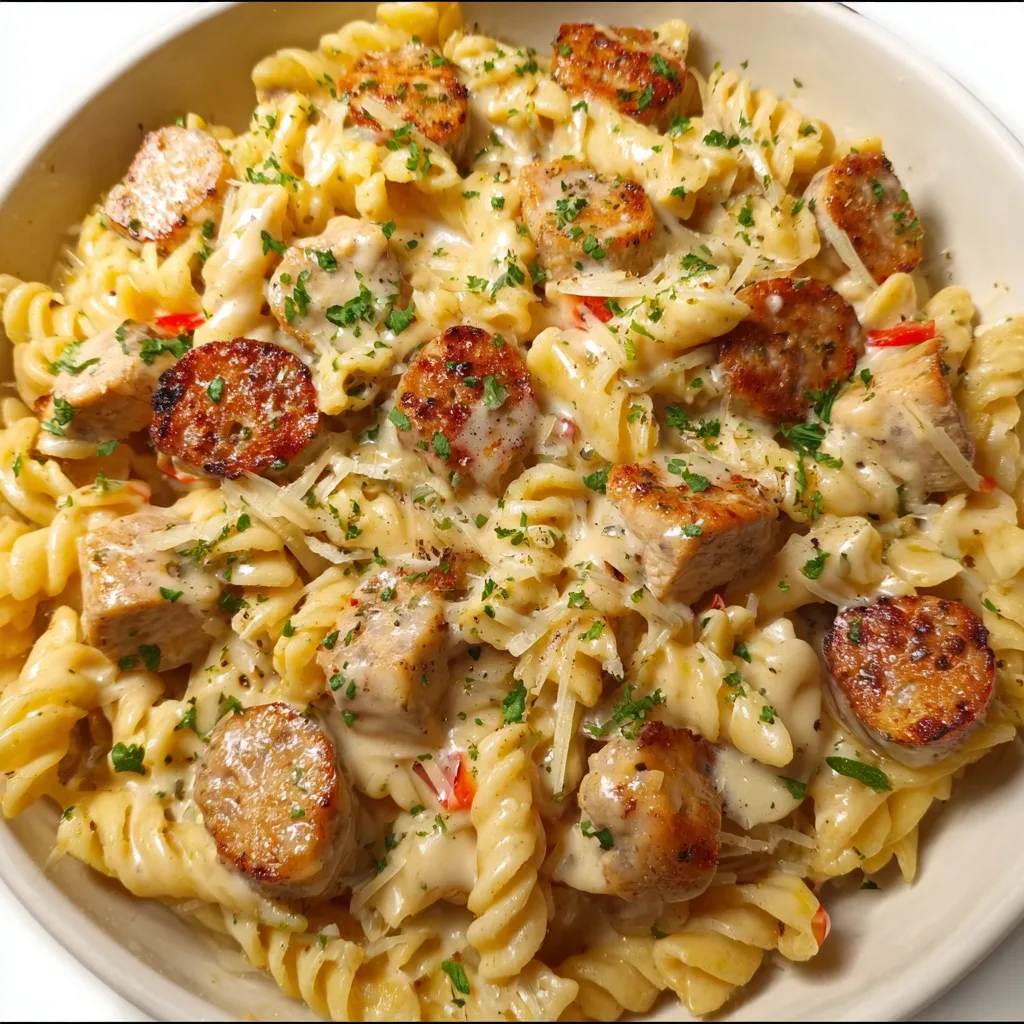 Creamy Pepper Jack Chicken & Sausage Pasta