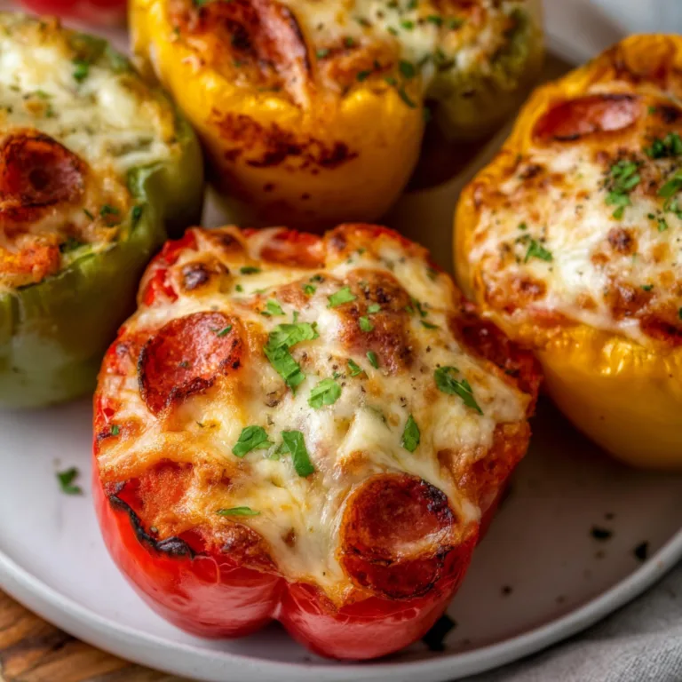 Creamy Pizza Stuffed Peppers – Easy, Delicious &amp; Cheesy Recipe