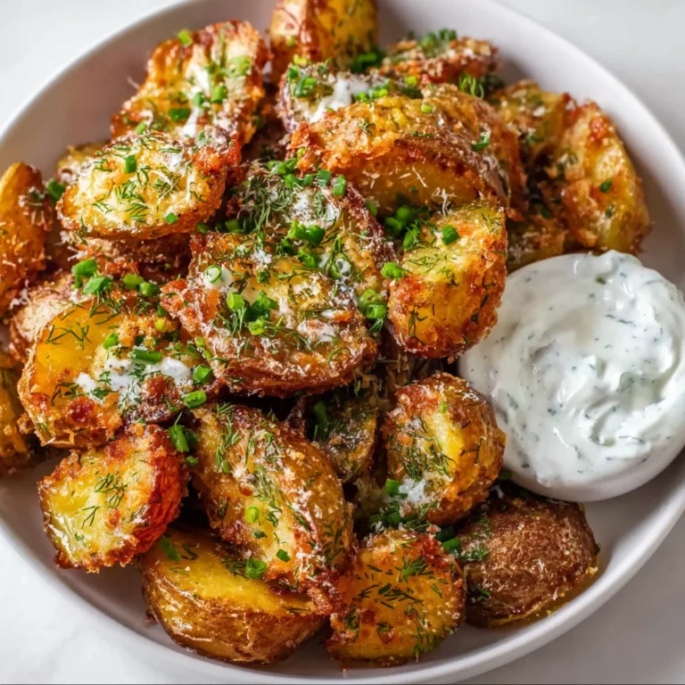 Crispy Pickle Potatoes with Herbed Yogurt | Easy Crispy Snack Recipe