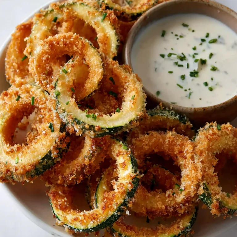Crispy Zucchini Rings with Creamy Dip Recipe – Easy & Delicious Snack