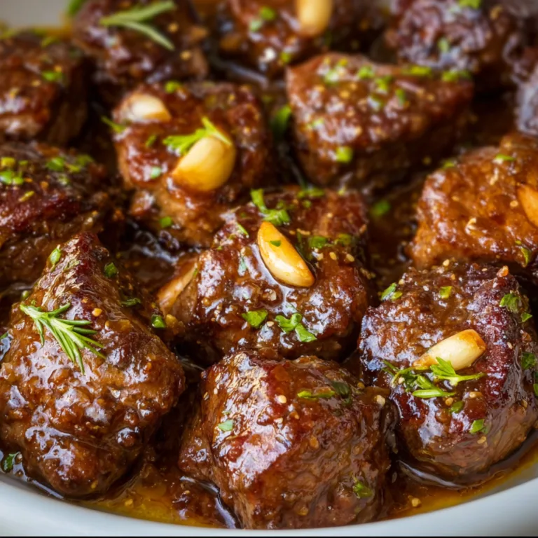 Tender Crockpot Steak Bites with Garlic | Easy Slow Cooker Recipe