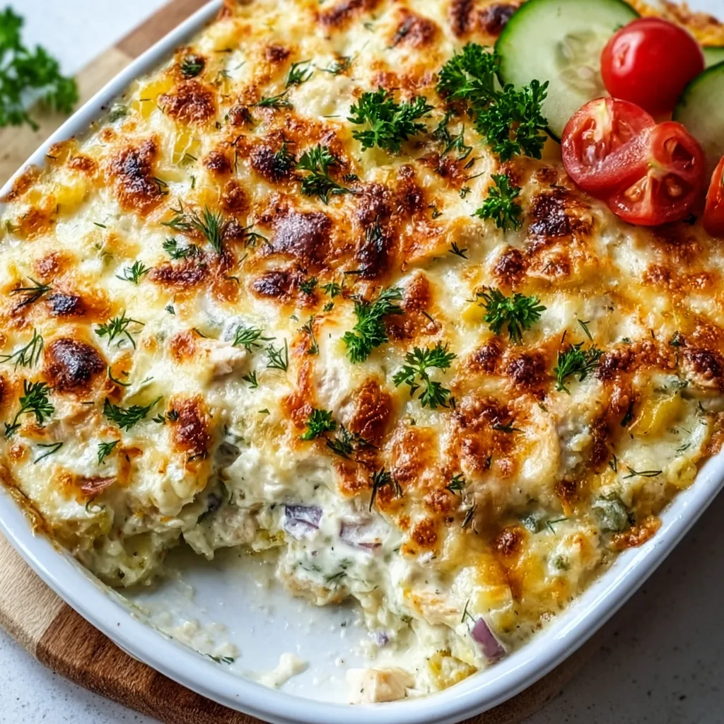 Dump-and-Bake Chicken Tzatziki Casserole