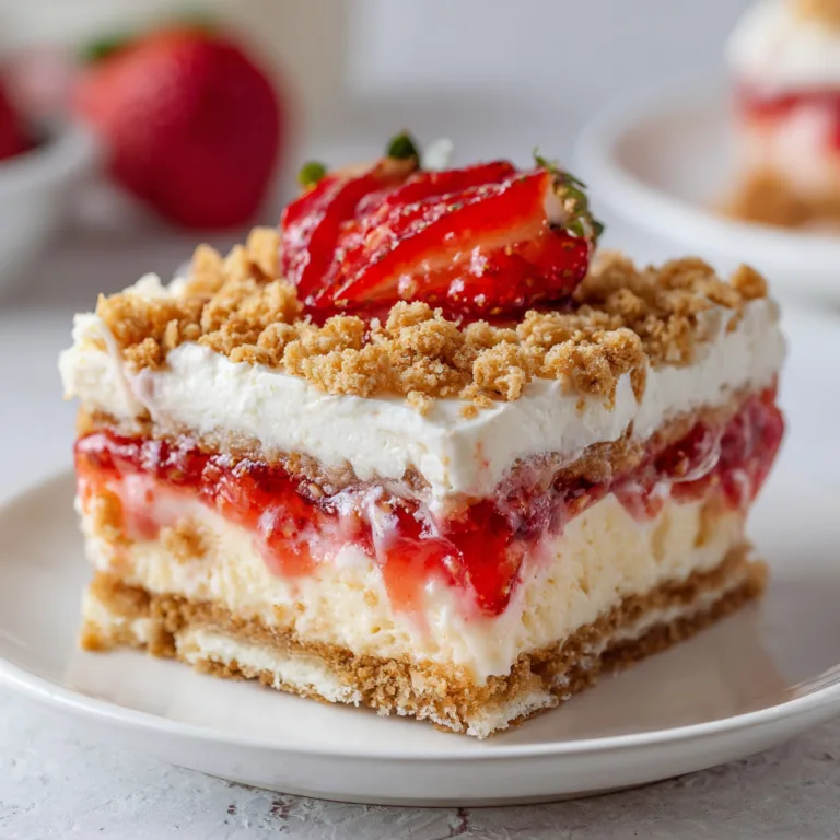 Easy Strawberry Cheesecake Crunch Bars Recipe – Quick &amp; Delicious Dessert