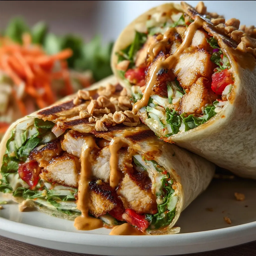 Fresh Thai Peanut Chicken Wrap | Easy, Flavorful &amp; Healthy Recipe