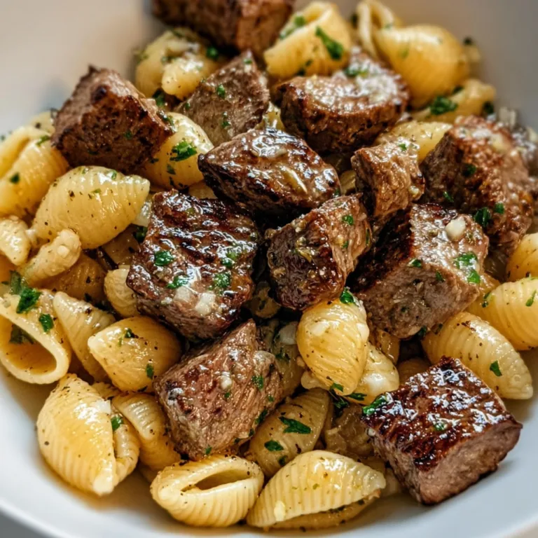 Garlic Butter Steak Bites with Shell Pasta | Easy & Delicious Dinner Recipe