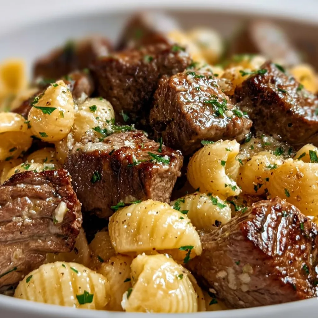 Garlic Butter Steak Bites with Shell Pasta | Easy &amp; Delicious Dinner Recipe