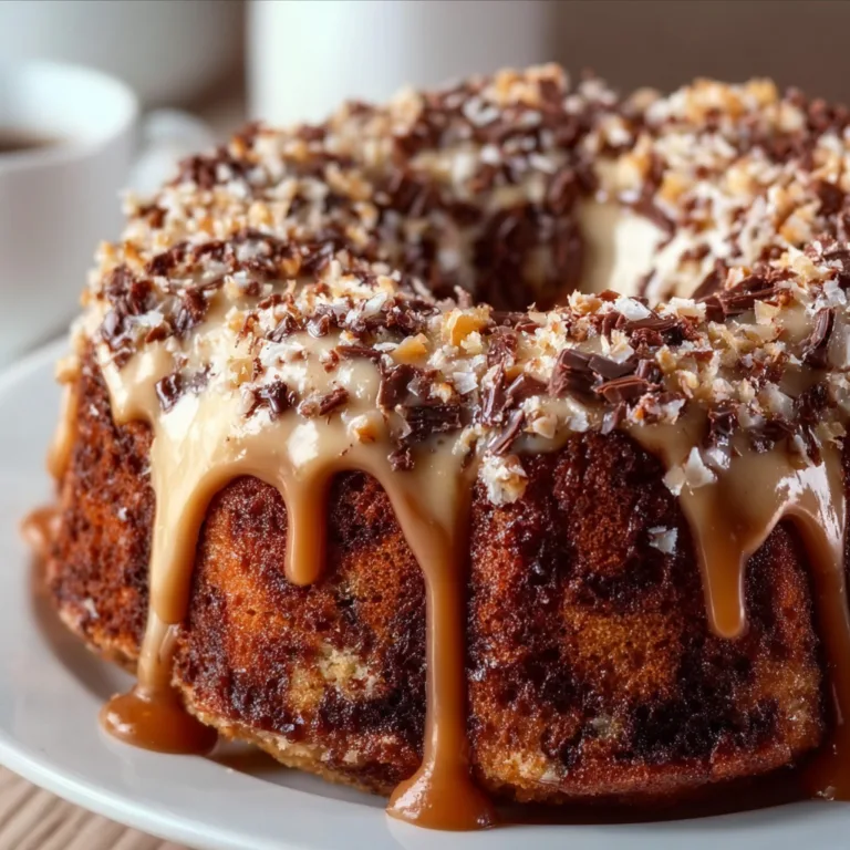 German Chocolate Pound Cake with Caramel Nut Glaze | Rich & Decadent Dessert Recipe