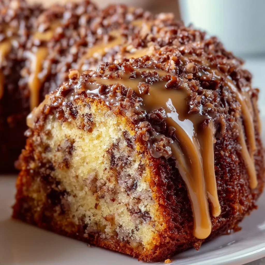 German Chocolate Pound Cake with Caramel Nut Glaze | Rich &amp; Decadent Dessert Recipe