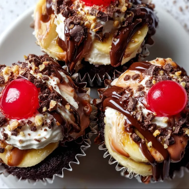 Heavenly Chocolate Banana Split Cupcakes | Decadent Dessert Recipe
